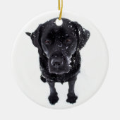 Schneehund - Labrador Puppy - Black Labrador Keramik Ornament (Vorne)