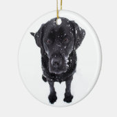Schneehund - Labrador Puppy - Black Labrador Keramik Ornament (Links)
