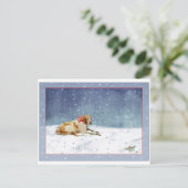 Schneehundkarte Postkarte (Stehend Vorderseite)