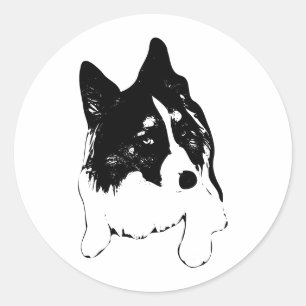 Schneehundkleber Runder Aufkleber