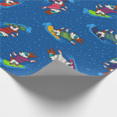 Schneehundmuster für Boarding Geschenkpapier (Ecke)