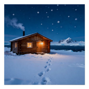 Schneehütte Blockhütte Poster