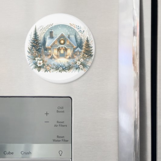 Schneehütte-Glüh-Szene Magnet (In Situ (Kühlschrank))