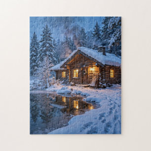 Schneehütte im Wald Puzzle