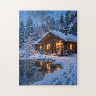 Schneehütte im Wald Puzzle