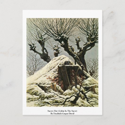 Schneehütte (Kabine im Schnee) Postkarte (Vorderseite)