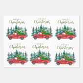 Schneehütten und roter LKW Geschenkpapier Set (Vorderseite 3)