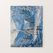 Schneehüttenmalerei mit Rauch und Kiefern Puzzle (Vertikal)