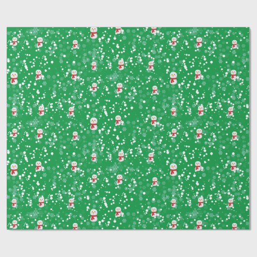 Schneekämpfe, Schneemenschen Geschenkpapier (Flach)