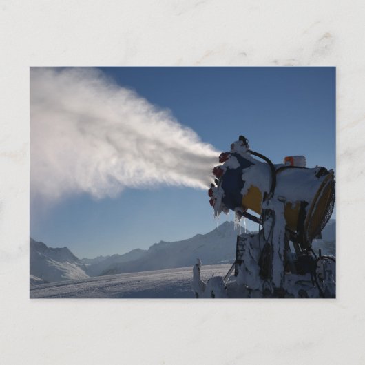 Schneekanon, Schneemaschine Postkarte (Vorderseite)