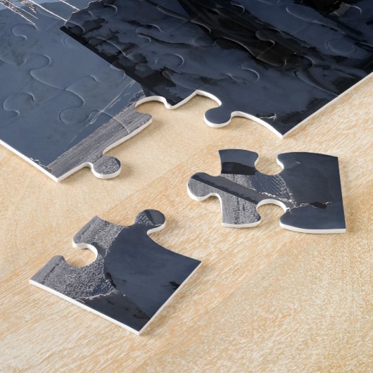 Schneekanone, Schneemaschine mit Schneeschuhen Puzzle (Seite)