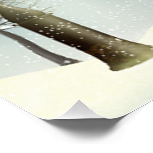 Schneekanonen Bäume, Straßenleuchten Weihnachten u Poster (Ecke)