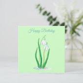 Schneekanonen (Galanthus) Illustration Geburtstag Karte (Stehend Vorderseite)