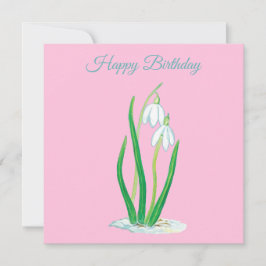 Schneekanonen (Galanthus) Illustration Geburtstag Karte