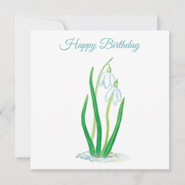 Schneekanonen (Galanthus) Illustration Geburtstag Karte