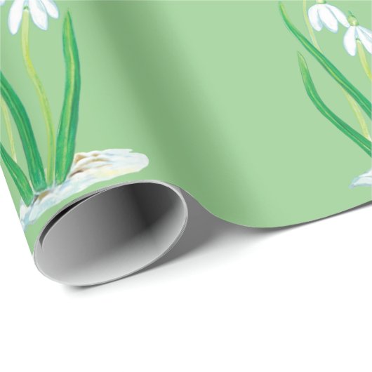 Schneekanonen (Galanthus nivalis) Geschenkpapier (Rolleneckpunkt)