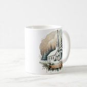 Schneekapelle | Glühende Weihnachtslandschaft Kaffeetasse (VorderseiteRechts)