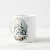 Schneekapelle | Glühende Weihnachtslandschaft Kaffeetasse (Vorderseite Links)