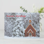 Schneekapelle im Winter Landschaft Feiertagskarte (Stehend Vorderseite)