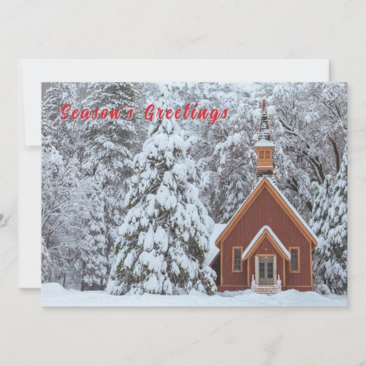 Schneekapelle im Winter Landschaft Feiertagskarte (Vorderseite)