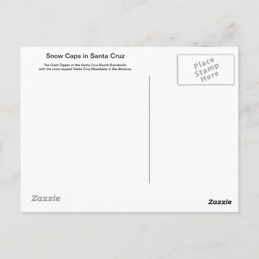 Schneekappen in Santa Cruz Postkarte (Rückseite)