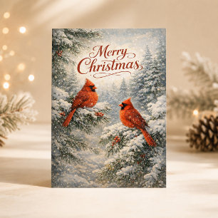 Schneekardinal Winter Frohe Weihnachten Illustrati