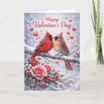 Schneekardinale Valentinstag: Liebe im Winter