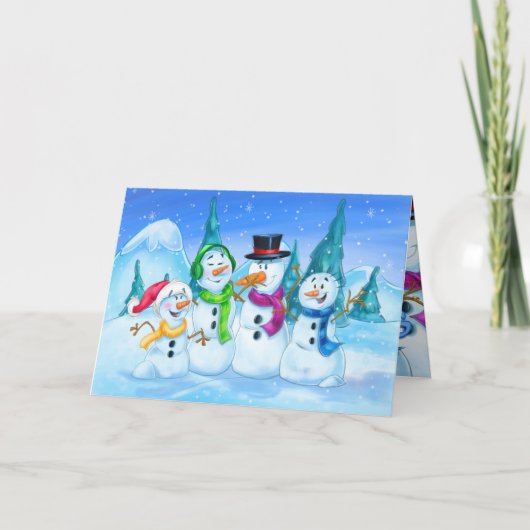 Schneekarten Feiertagskarte (Vorderseite)