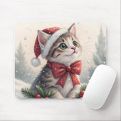 Schneekätzchen-Weihnachten-Mauspad Mousepad (Mit Mouse)