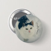 Schneekatze Button (Vorne & Hinten)