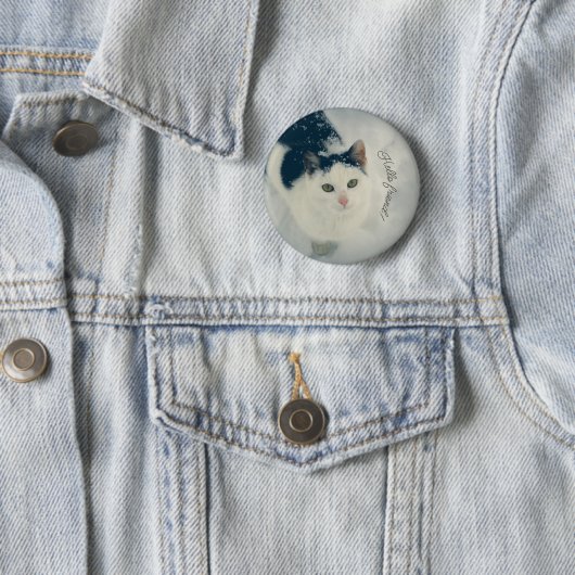 Schneekatze Button (Beispiel)