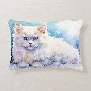 Schneekatze Dekokissen