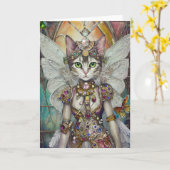 Schneekatze der Schmetterlingspugel-Brigade Karte (Gelbe Blume)