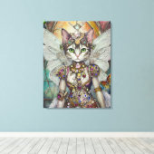 Schneekatze der Schmetterlingspugel-Brigade Leinwanddruck (Insitu (Holzboden))