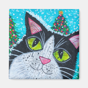 Schneekatze Magnet