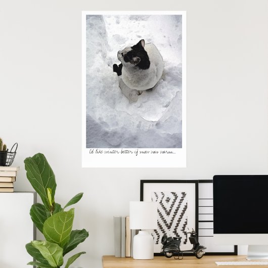 Schneekatze Poster (Heimbüro)
