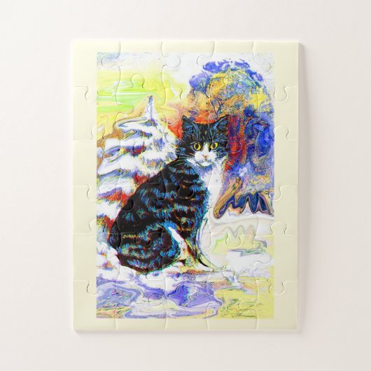 Schneekatze Puzzle (Vertikal)