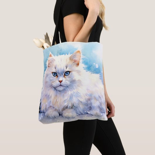 Schneekatze Tasche (Von Nahem)