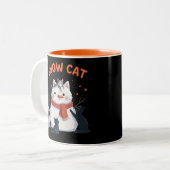 Schneekatze Weihnachten Katzen Lover Geschenk Urla Zweifarbige Tasse (Vorderseite Links)