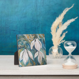 Schneekatzen im smaragdgrünen Garten Fotoplatte