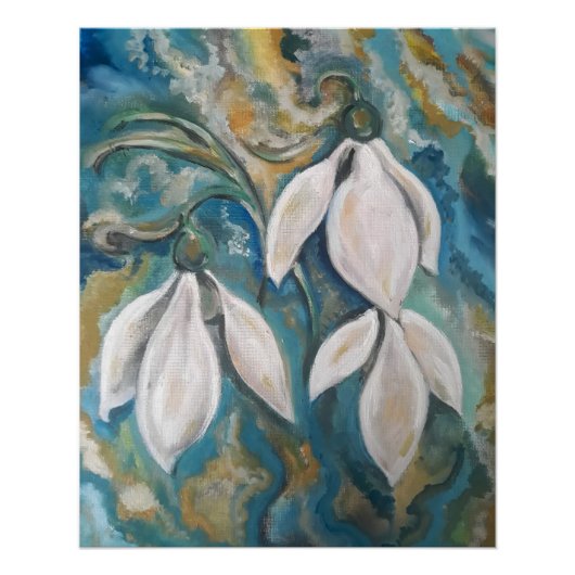 Schneekatzen im smaragdgrünen Garten Poster (Vorderseite)