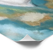 Schneekatzen im smaragdgrünen Garten Poster (Ecke)