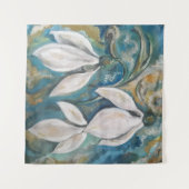 Schneekatzen im smaragdgrünen Garten Wandteppich (Vorderseite (Horizontal))