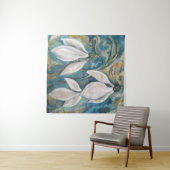 Schneekatzen im smaragdgrünen Garten Wandteppich (Beispiel (Horizontal))