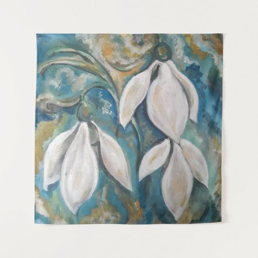 Schneekatzen im smaragdgrünen Garten Wandteppich (Vorderseite)