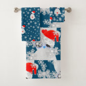 Schneekatzen Weihnachtshandtücher Set (Insitu)