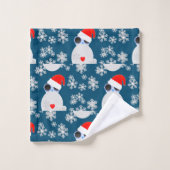 Schneekatzen Weihnachtshandtücher Set (Waschlappen)