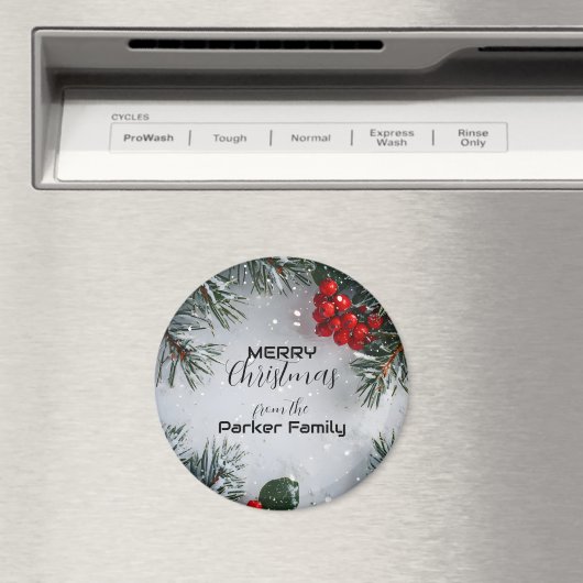 Schneekiefern, Holly Berries, ohne Foto Magnet (In Situ (Geschirrspüler))