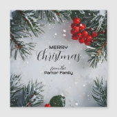 Schneekiefern, Holly Berries, ohne Foto Magnetkarte (Vorderseite)