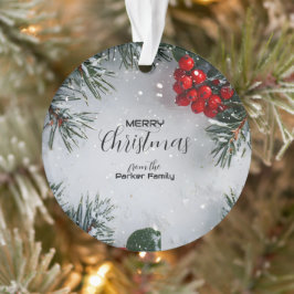 Schneekiefern, Holly Berries, ohne Foto Ornament